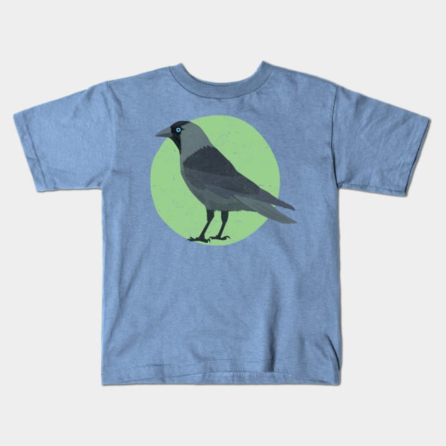 Jackdaw Kids T-Shirt by threeblackdots